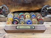 10" - 2 Tier Challenge Coin Holder With Plaque
